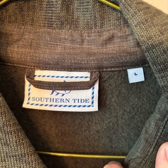 Southern Tide Benjies Shacket Fleece Lined Green Men’s L Pullover Shirt Jacket - Picture 4 of 4